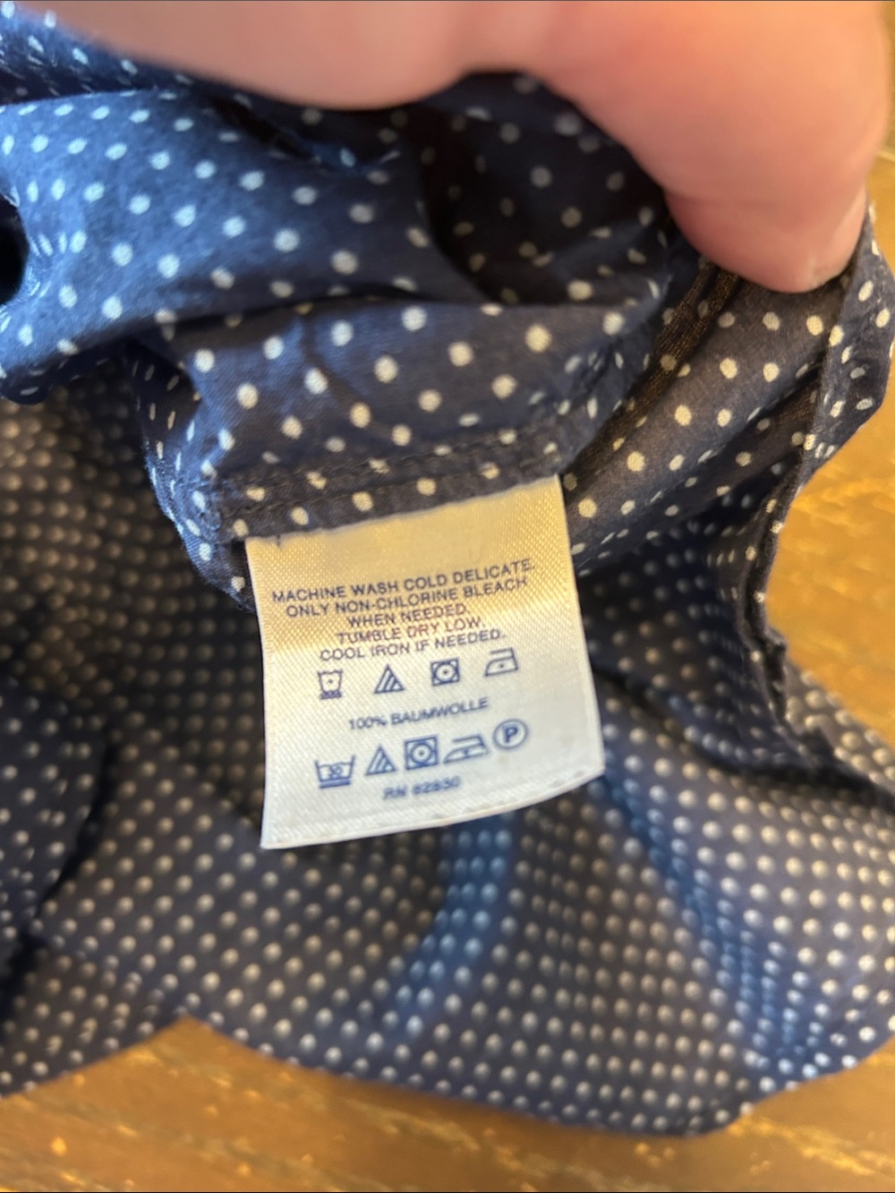 Lands' End Navy Polka Dot Sleeveless Top - Picture 5 of 5